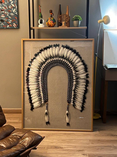 Quadro Cocar Branco.85x70 cm. R$ 1.890,00. - Foto 1