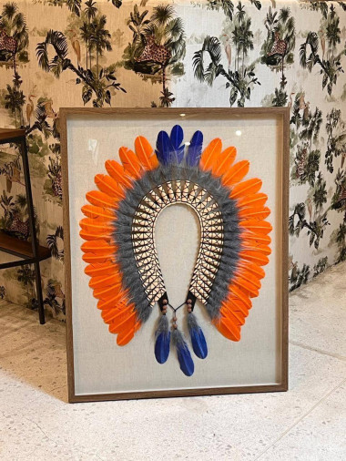 Quadro Cocar Laranja. 85x70 cm. R$ 1.890,00 - Foto 1