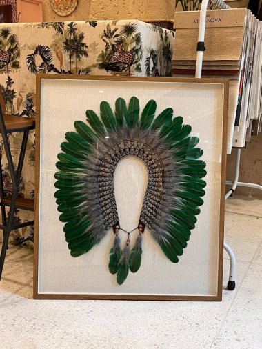 Quadro Cocar Verde - 85x70 cm. R$ 1.890,00. - Foto 1