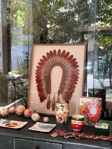 Quadro Cocar Vinho - 85x70 cm. R$ 1.890,00. - Foto 1