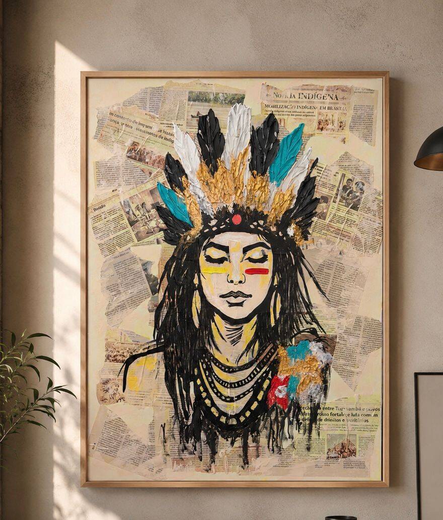 Quadro India com Textura - medida 60x80 cm - Foto 1
