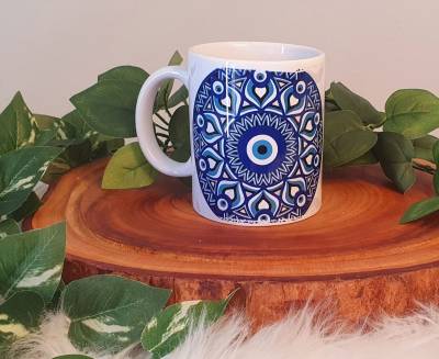 Caneca Olho Grego Mandala - Foto 1