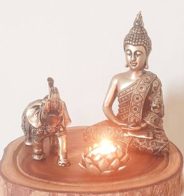 Kit Buda + Elefante + Porta Vela - Foto 1