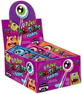 Display Pirulito DipLoko Monsters Olho Neon - Foto 1