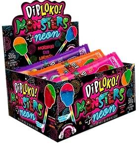 Display Pirulito DipLoko monters Caveira Neon - Foto 1