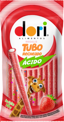 Tubo Regaliz Morango Ácido - Foto 1