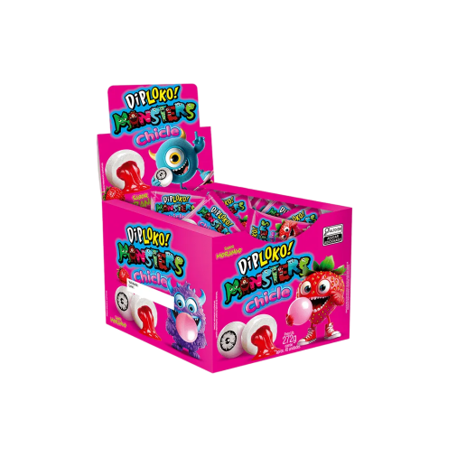 Display DipLoko Monsters Chicle Morango - Foto 1