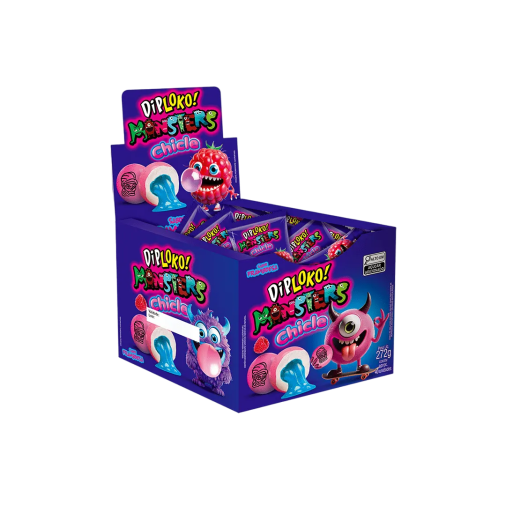 Display DipLoko Monsters Chicle Framboesa - Foto 1