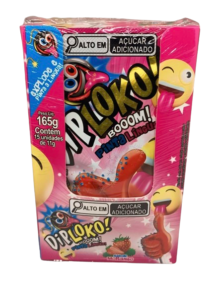 Display Pirulito DipLoko Morango Pinta Língua Boom - Foto 2