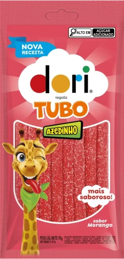 Tubo Regaliz Morango Ácido - Foto 1