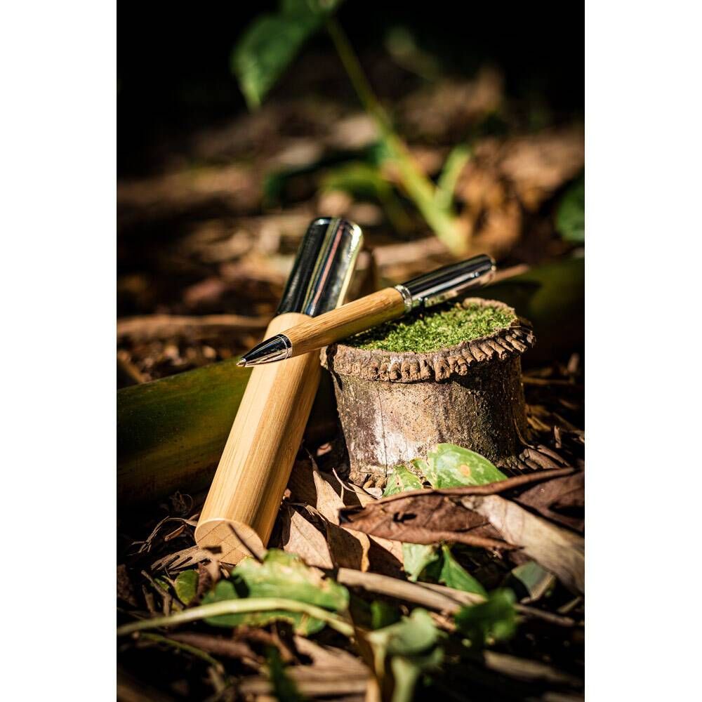 Caneta Esfero bambu e metal com estojo em ABS FUJI - Foto 4