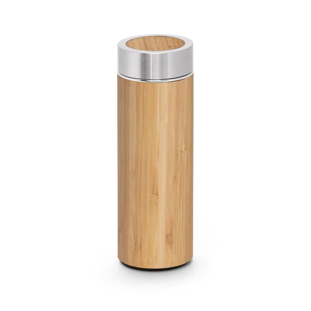 Squeeze térmica em bambu e aço inox 430 ml NATUREL - Foto 2
