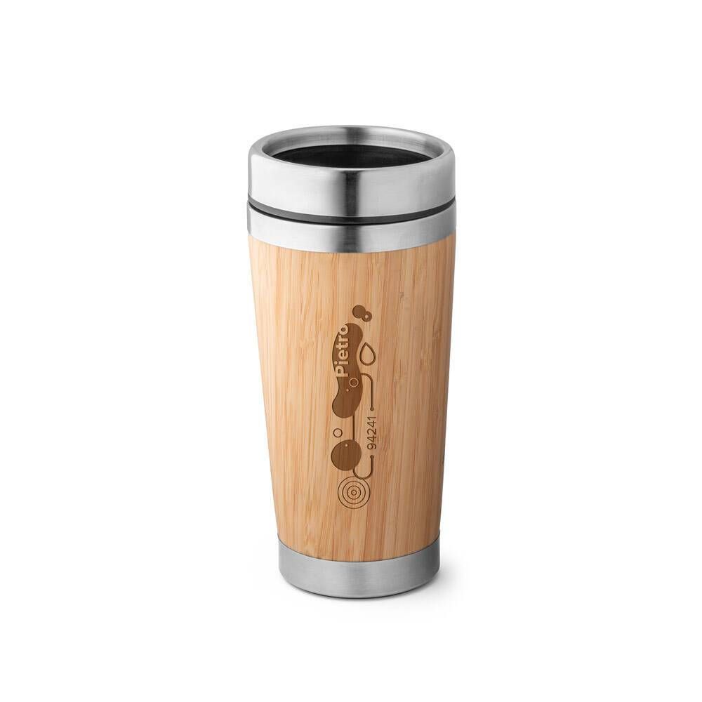 Copo de viagem em bambu e aço inox 500 mL PIETRO - Foto 1