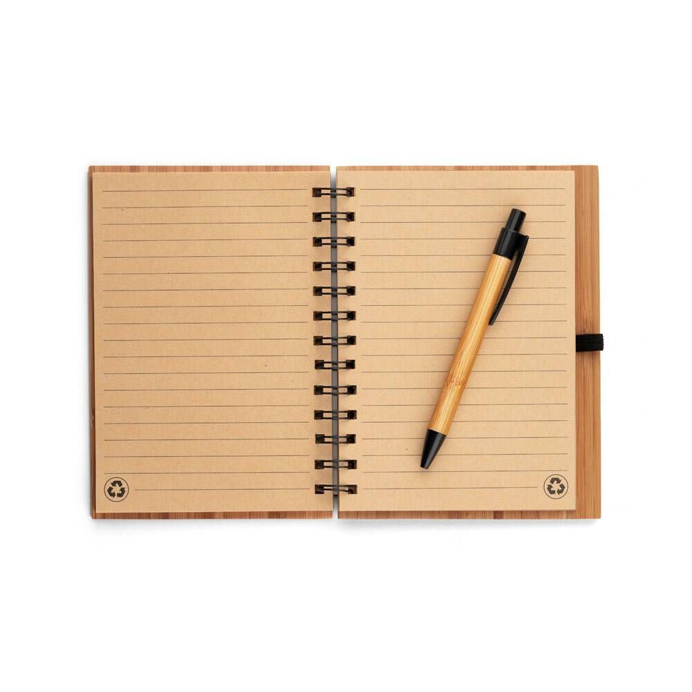 Caderno A5 em bambu com folhas pautadas DICKENS A5 - Foto 2