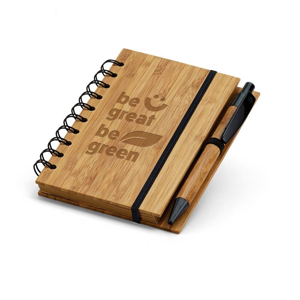 Caderno A6 em bambu com folhas pautadas DICKENS A6 - Foto 1