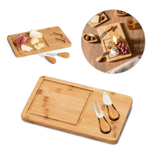 Tábua de queijos em bambu com 2 utensílios WOODS - Foto 1