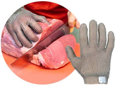 LUVA MALHA DE AÇO PUNHO CURTO - Foto 1