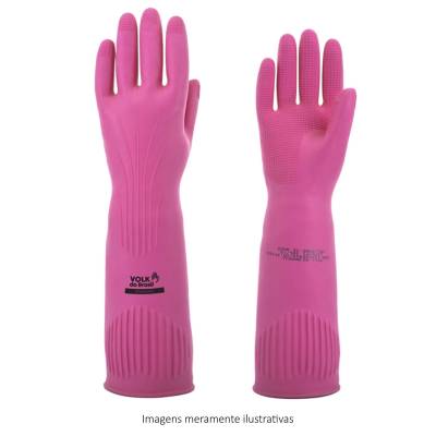 LUVAS LATEX RANHURADA ROSA - Foto 1