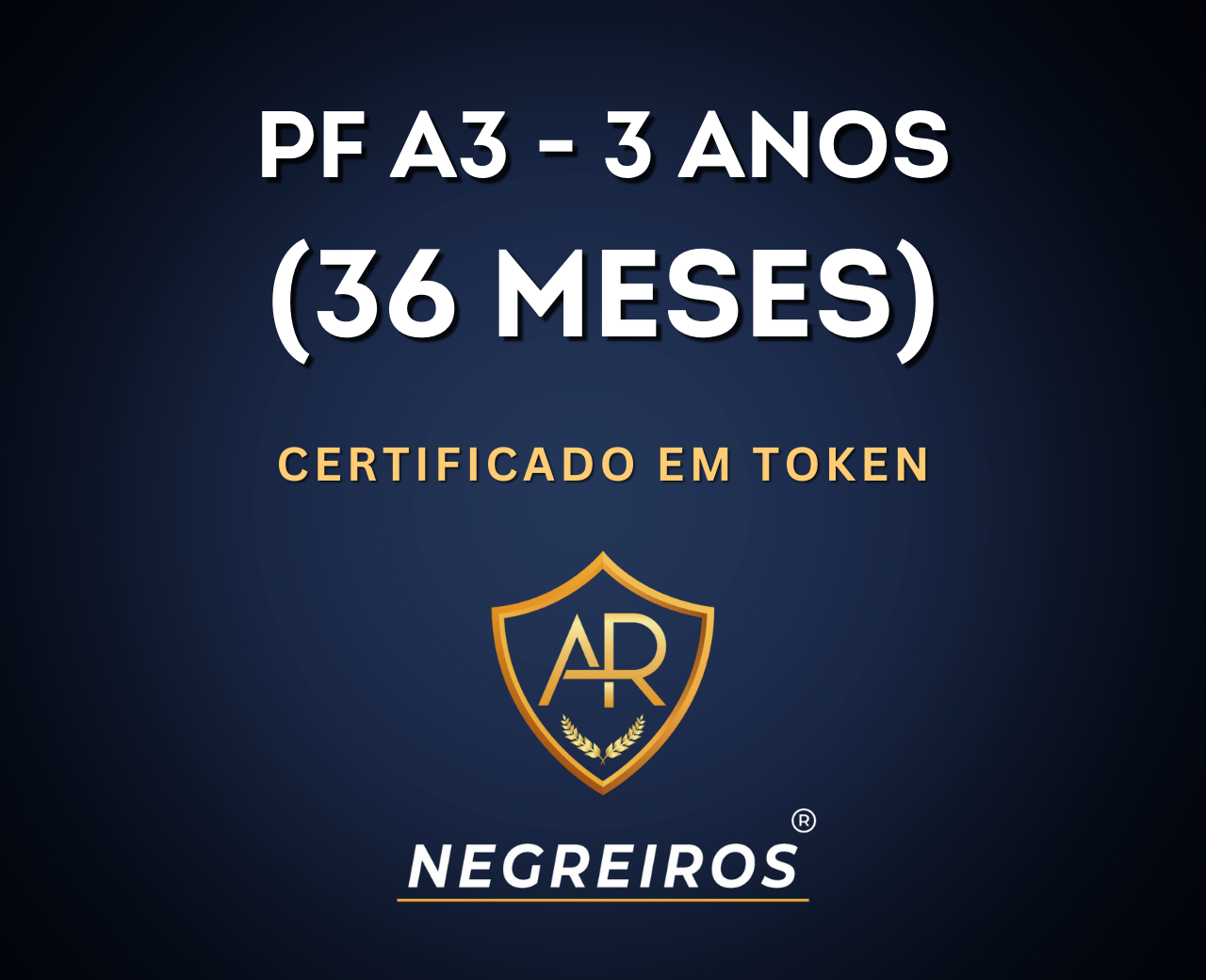 Certificado A3 3 ANOs - EM TOKEN (36 MESES)