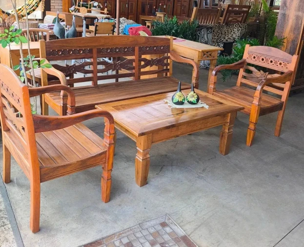 CONJUNTO DE BANCOS FLOR - 3 pçs. - Foto 1