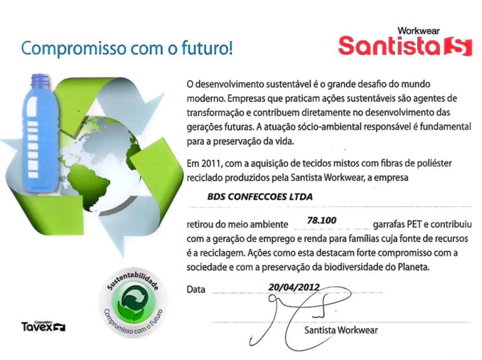 Certificado Santista/Sustentabilidade - 2º - Foto 1