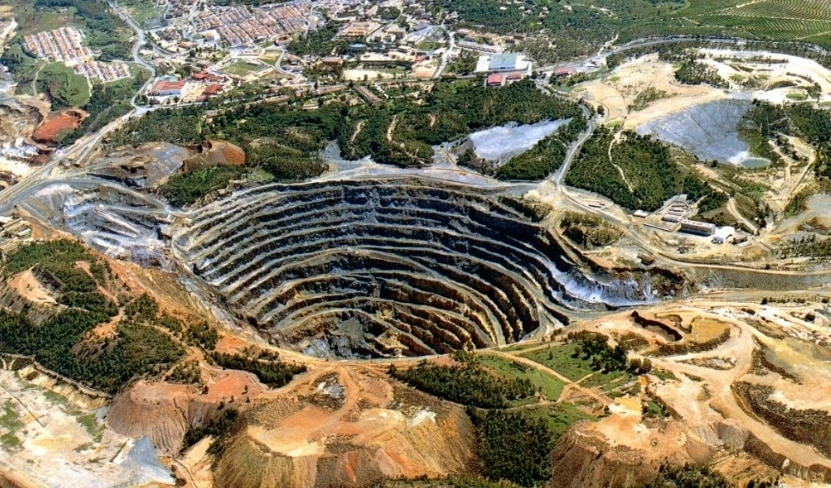 Vista aérea mineração