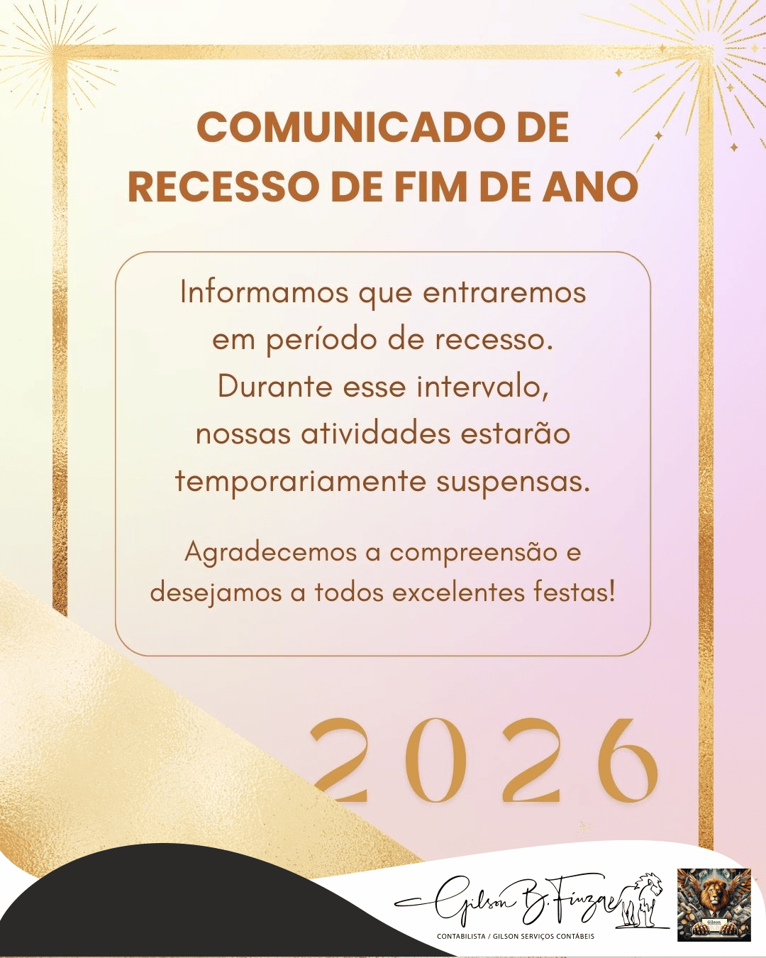 Recesso de Natal e Ano Novo