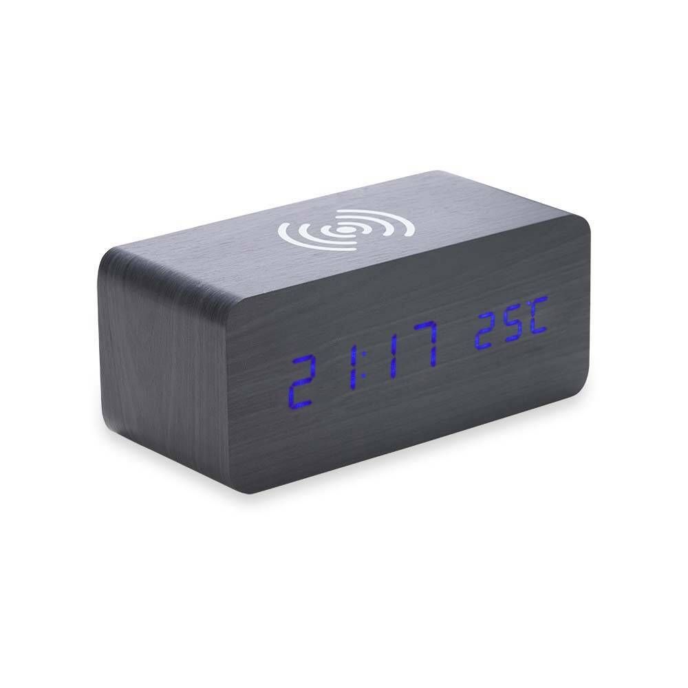 Relógio de Madeira com Carregamento por Indução 04