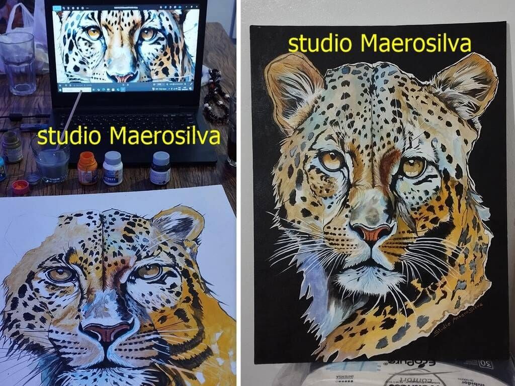Pintura leopardo feito por maerosilva