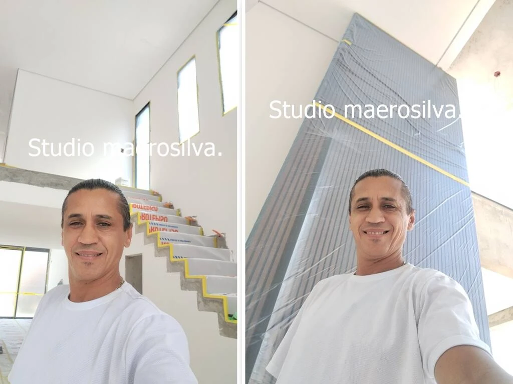 Mansão em reforma nos jardins.