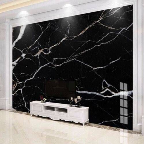 Parede com efeito mármore negro.