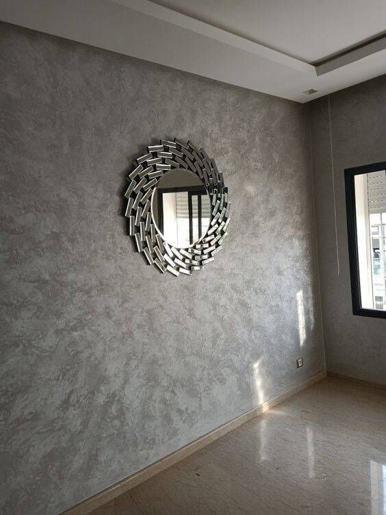 Parede com efeito cimento queimado.