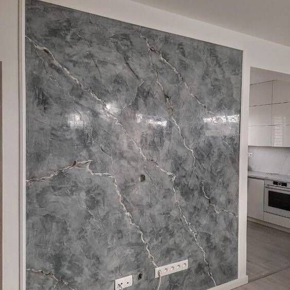 Parede efeito mármore.