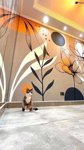 Parede com desenho orgânico.