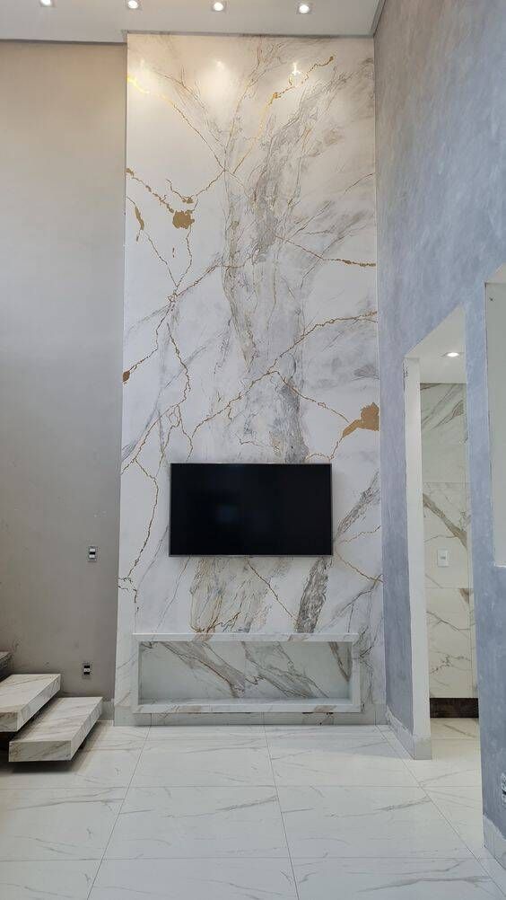 Parede efeito mármore.