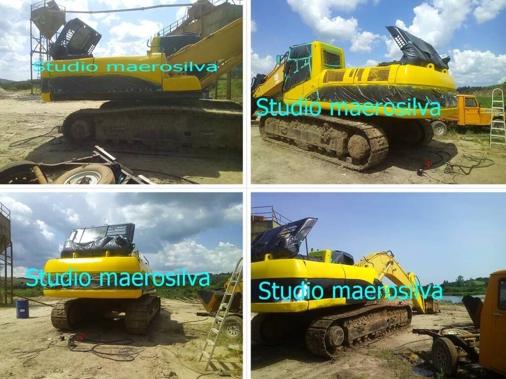 restauração de retro escavadeira.