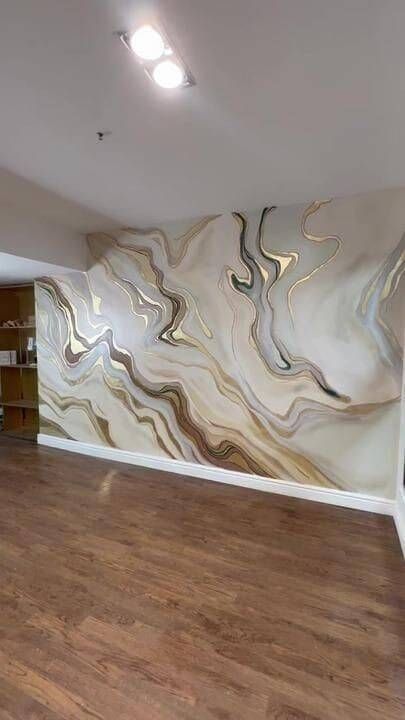 Parede com efeito mármore grego.