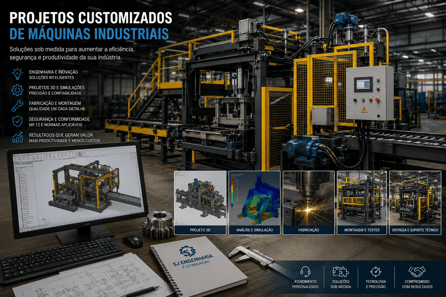 Projetos Customizados de Máquinas Industriais - Foto 1
