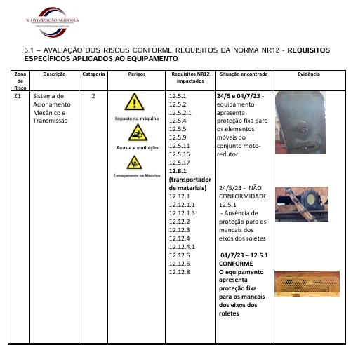 APRESCIAÇÃO E PROJETO PARA ADEQUAÇÕES A NR 12 - Foto 1