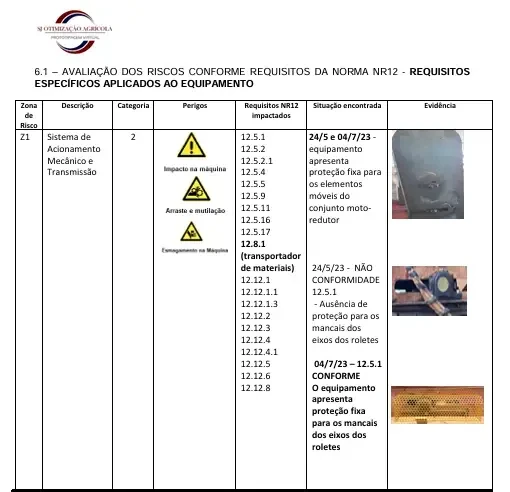 APRESCIAÇÃO E PROJETO PARA ADEQUAÇÕES A NR 12 - Foto 1