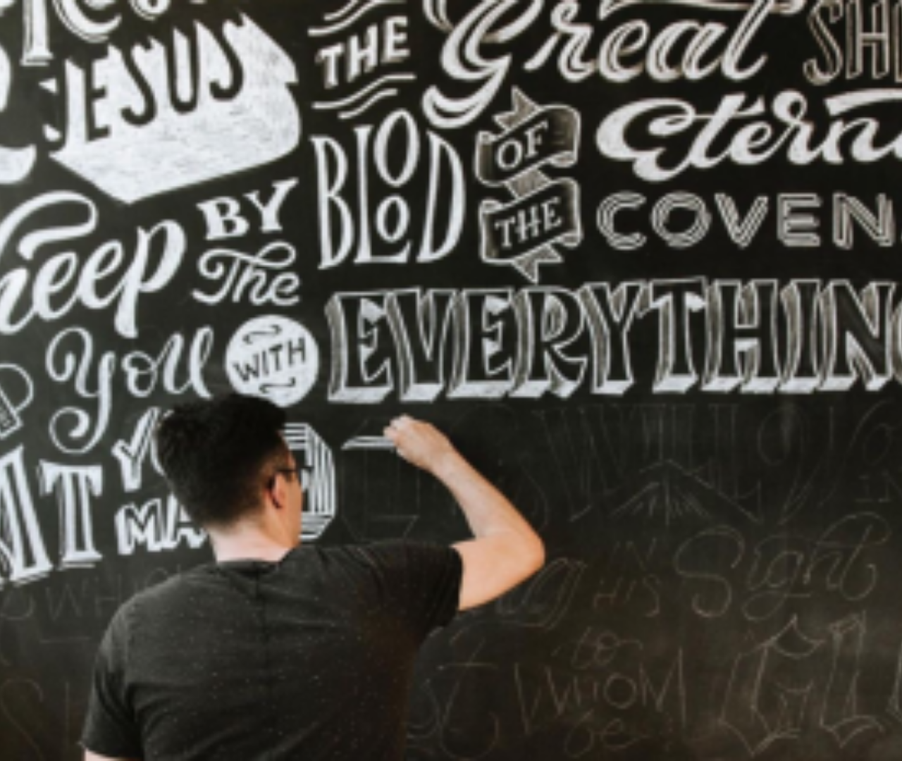 Lettering em Parede Lousa