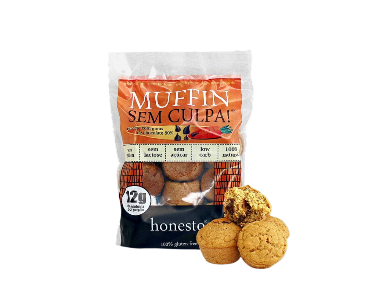 Muffin de Cenoura com Gotas de Chocolate 80% - Foto 1