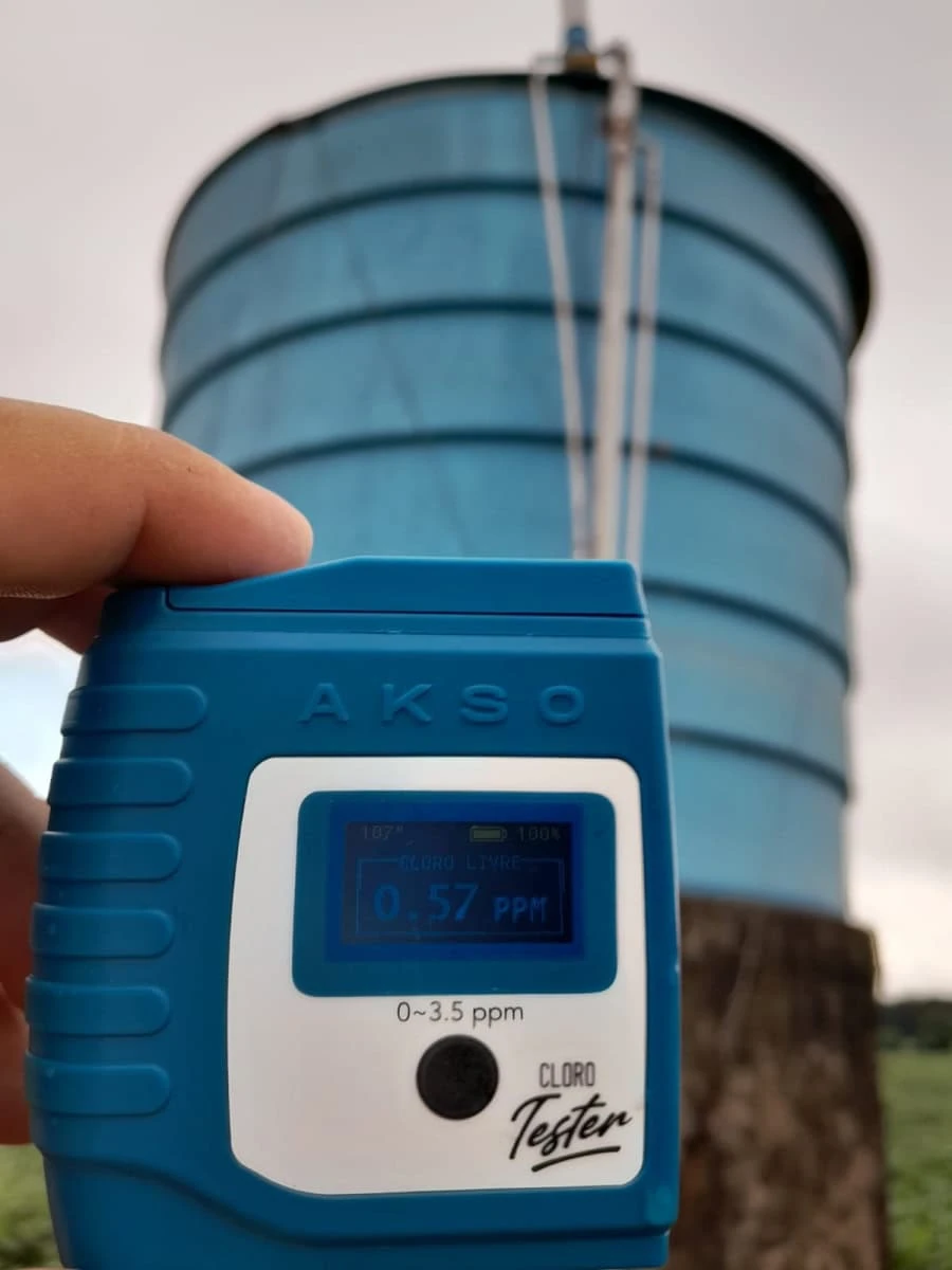 Análise de teor de cloro livre, in loco