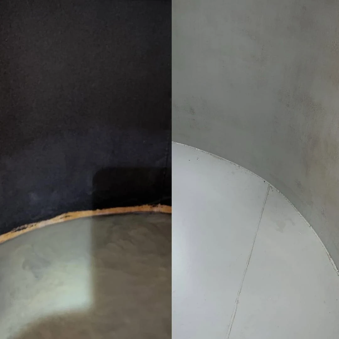 Antes X Depois de limpeza de caixa de água