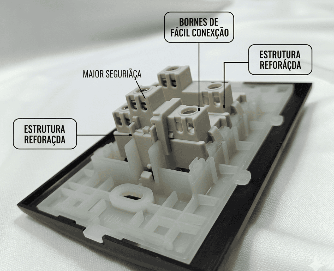 Conjunto Interruptor 2 Teclas Margirius Clean - Foto 5