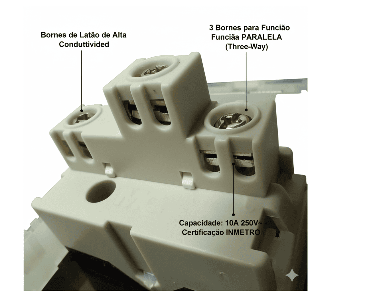 Interruptor Three Way Preto Fosco - Foto 4