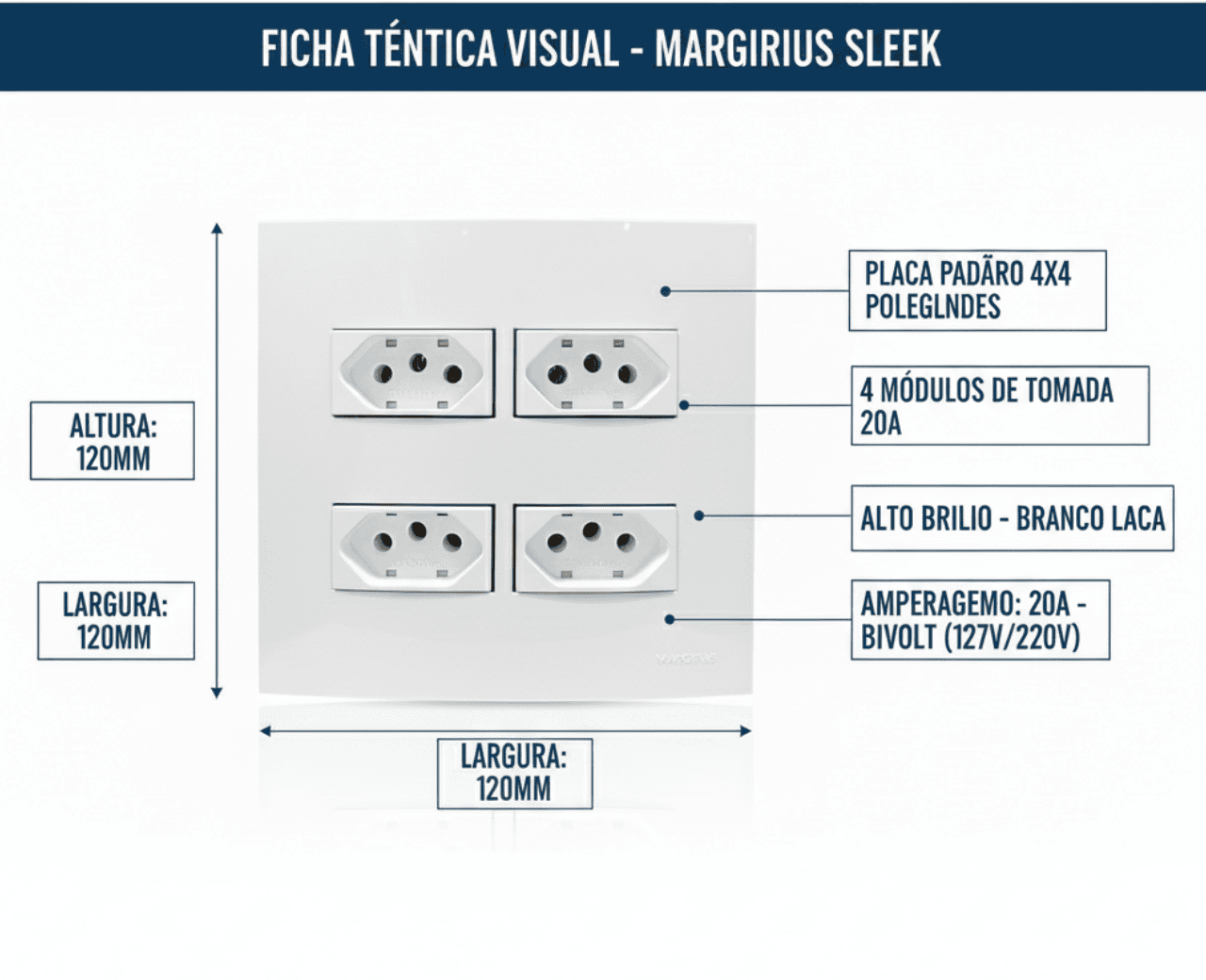 Conjunto 4 Tomadas 20A - Foto 3
