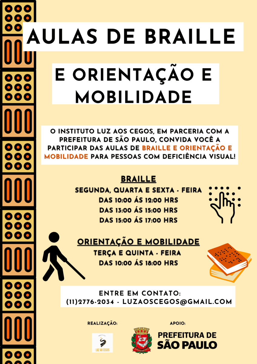 Aulas de Braille e Orientação e Mobilidade - Fomento Nº 07/2024/SMPED