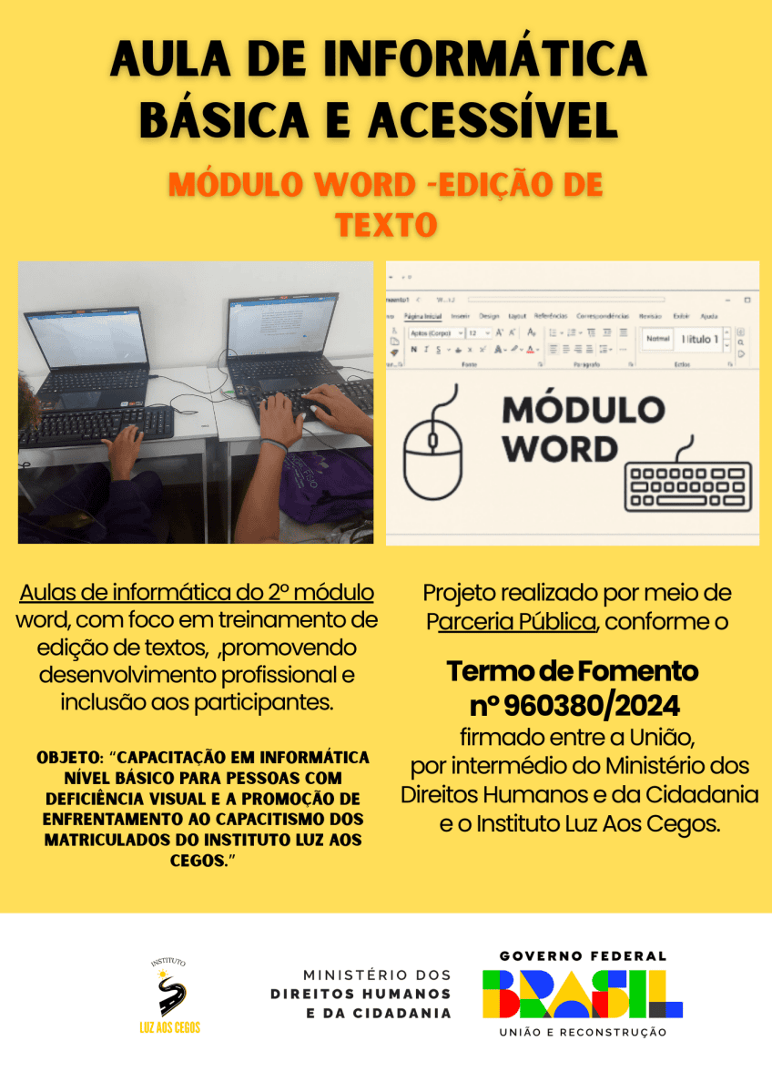 WORD - EDIÇÃO AVANÇADA E EXERCÍCIOS PRÁTICOS - FOMENTO: N°960380/2024