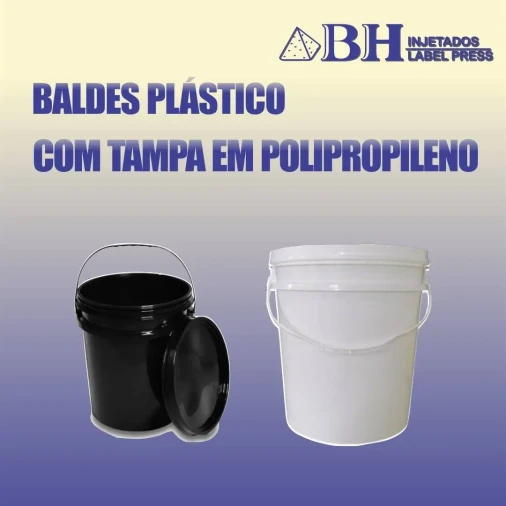 BALDE PLÁSTICO COM TAMPA EM POLIPROPILENO - Foto 1